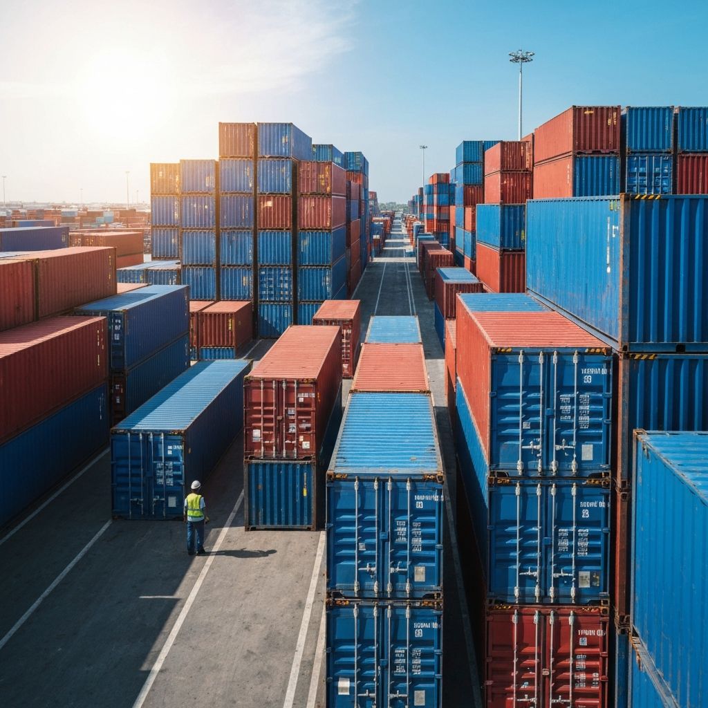 Shipping containers port